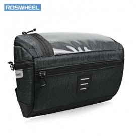 ROSWHEEL 111459 3L Capacity Bike Front Handlebar Bag Bicycle Basket (GRAY)
