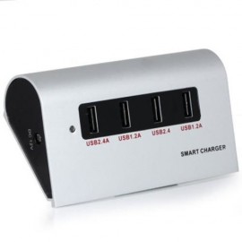 ALUMINUM ALLOY MATERIAL USB3.0 CHARGER WITH EU PLUG FOR IPHONE SAMSUNG HTC TABLET PC - 100