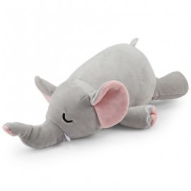 Plush Doll Soft Toy Pig Elephant Cushion Transformed U Type Pillow Gifts (GRAY)