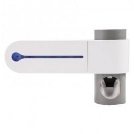 Wall Mount UV Sterilizer Toothbrush Holder Automatic Toothpaste Dispenser (WHITE)