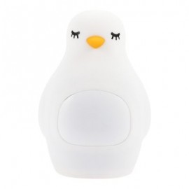 A LED Night Light Penguin Outlook Alarm Clock Silicone Cute Lamp for Children (WHITE)