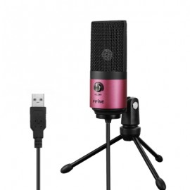 FIFINE K669 USB Wired Microphone with Recording Function for PC Laptop  (BLACK AND PINK)