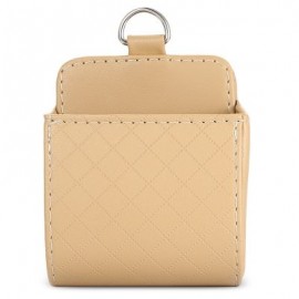 Car PU Leather Air Outlet Hanging Storage Box Holder Phone Card Sunglasses  (BEIGE)