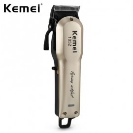 Kemei KM - 1032 Adjustable Cordless Powerful Motor Hair Clipper with 4 Guide Comb (GOLD)