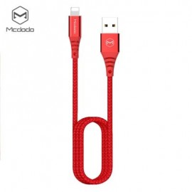 Mcdodo CA - 5090 8 Pin Fast Charging Cable Nylon LED Indicator 2A 1.2M for iPhone (RED)