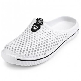 Unisex Trendy Hole Slippers Garden Beach Clogs Rain Outdoor Sandals (WHITE)