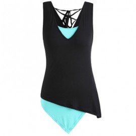 Lacing Sleeveless Two Piece Tops (BLACK)