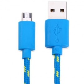NYLON FABRIC BRAIDE ROUND MICRO USB TO USB CABLE HIGH SPEED A MALE TO MICRO B DATA TRANSFE