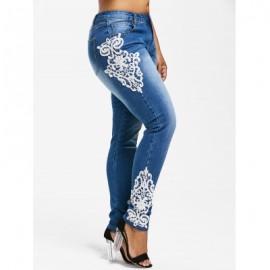 Plus Size Fading Skinny Jeans (JEANS BLUE)