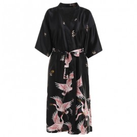 Half Sleeve Crane Sleeping Robe (BLACK)