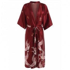 Half Sleeve Crane Sleeping Robe (RED WINE)
