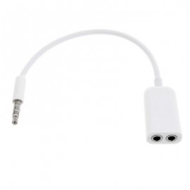 Gocomma 3.5MM Audio Splitter Connector 1 to 2 Adapter for Earphones / Headphones (WHITE)