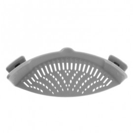 HOUSEHOLD SILICONE KITCHEN STRAINER CLIP PAN DRAIN RACK (GRAY)