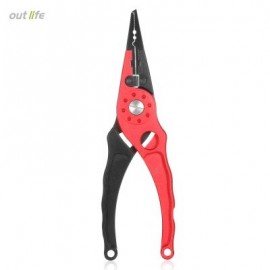 Outlife FG - 1026 Fishing Plier Hook Remover Braid Line Cutting / Split Ring  (RED)