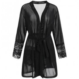 Plus Size See Through Robe Lingerie (BLACK)
