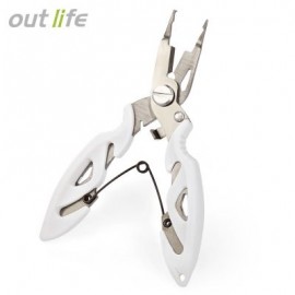 Outlife FG - 1007A Fishing Plier Braid Cutter Hook Remover Split Ring (WHITE)