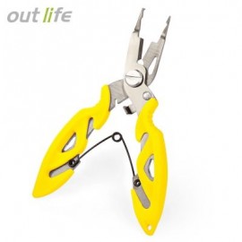 Outlife FG - 1007A Fishing Plier Braid Cutter Hook Remover Split Ring (BEE YELLOW)
