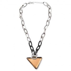 PUNK STYLE TRIANGLE SHAPE PENDANT NECKLACE FOR WOMEN (COFFEE)