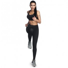 High Waist Pocket Stripe Skinny Elastic Women Yoga Pants (BLACK)
