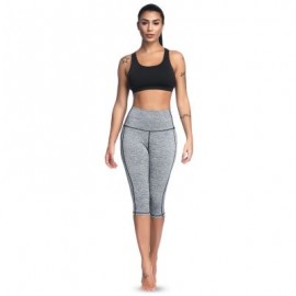 High Waist Skinny Pocket Elastic Yoga Women Cropped Pants (JET GRAY)