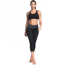 Mid Waist Color Blocking Pocket Spliced Mesh Elastic Skinny Women Cropped Pants (BLACK)