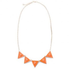 CUTE CANDY COLOR RIVET EMBELLISHED NECKLACE FOR WOMEN (ORANGE)