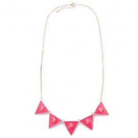 CUTE CANDY COLOR RIVET EMBELLISHED NECKLACE FOR WOMEN (ROSE MADDER)