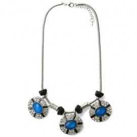 TRENDY ROUND SHAPE PENDANT NECKLACE FOR WOMEN (BLUE)