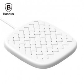 Baseus BSWC - P13 Fast Wireless Charger Woven Leather Charging Pad 10W (WHITE)