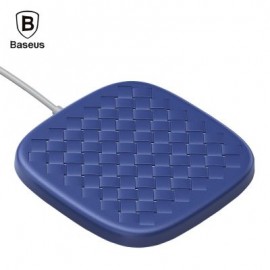 Baseus BSWC - P13 Fast Wireless Charger Woven Leather Charging Pad 10W (BLUE)