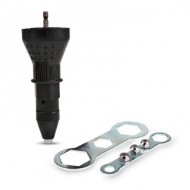 Electric Rivet Gun Cordless Riveting Drill Adapter Insert Nut Tool 2.4 - 4.8mm (BLACK)