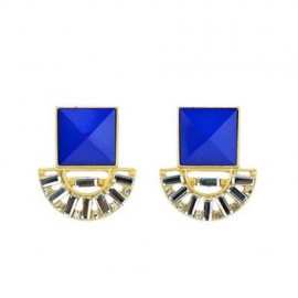 PAIR OF DELICATE SQUARE SHAPE EARRINGS FOR WOMEN (BLUE)