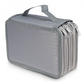Student Large Capacity 4 Layer Pencil Case Portable Pen Bag for Sketching Class (GRAY)