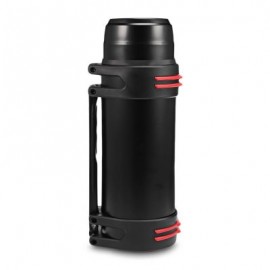 Outdoor Large Capacity Vacuum Insulated Flask Stainless Steel Bottle for Travel (BLACK)
