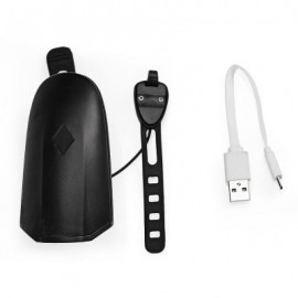 T6 USB Rechargeable Aluminum LED Bike Cycling Front Light with Horn Sound (BLACK)