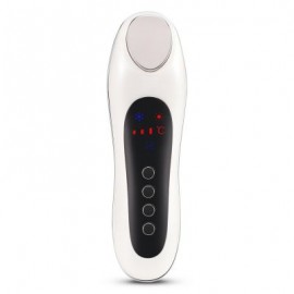 Ultrasonic Electric Vibrating Facial Skin Cold and Heat Ion Beauty Instrument (WHITE)
