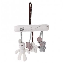 Baby Bed Trailer Pendant Rattle Hanging Musical Plush Toy (WHITE)