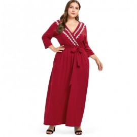 Plus Size Longline Dress with Belt (RED WINE)