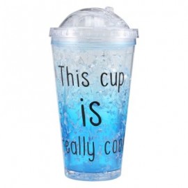 Ice Double Plastic Cool Summer Juice Ice Cool Cup (LIGHT SKY BLUE)
