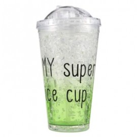 Ice Double Plastic Cool Summer Juice Ice Cool Cup (CHARTREUSE)