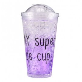 Ice Double Plastic Cool Summer Juice Ice Cool Cup (MAUVE)