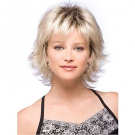 Ladies Short Fluffy Curly Hair Wigs (GOLDEN)