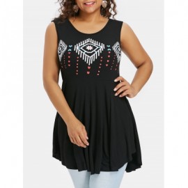 Plus Size Peplum Tank Top (BLACK)
