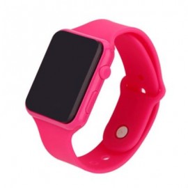 V5 Brand Unisex Rubber LED Date Sports Bracelet Digital Wrist Watch (ROSE RED)
