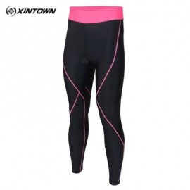 XINTOWN Quick-dry Zipper Cycling Tights Pants with Cushion for Women (CARNATION PINK)