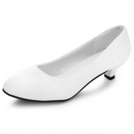 Business Work Matte Coating Low Heel Pumps Women Office Interview Shoes (WHITE)