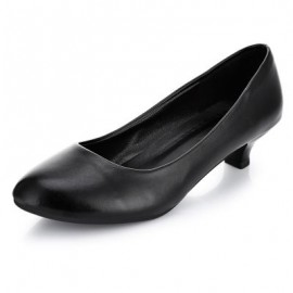 Business Work Matte Coating Low Heel Pumps Women Office Interview Shoes (BLACK)