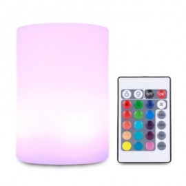XL - DS078 Rechargeable LED Cylindrical Bedside Lamp with Remote Control  (WHITE)