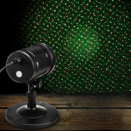 Waterproof Red Green Moving Twinkle Laser Light Remote Control for Garden Lawn (BLACK)