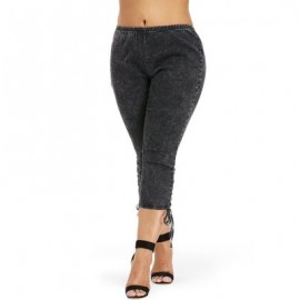 Plus Size Side Shirred Crop Jeans (CARBON GRAY)